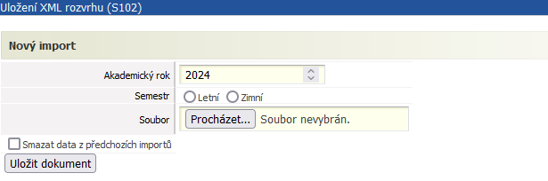 Formulář pro vložení dat