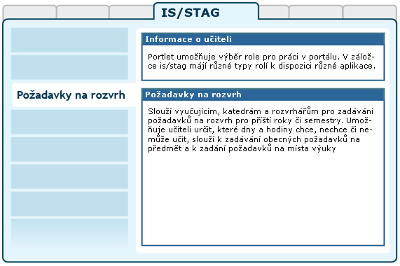 Požadavky na rozvrh
