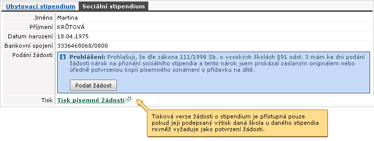 Ilustrační obrázek — záložka sociální stipendium, před žádostí.