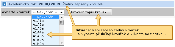 Zápis kroužku, předtím žádný nezapsán…