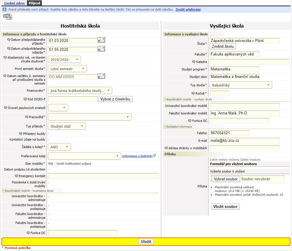 Importovaná data mobility